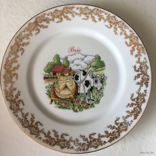 СЫРНАЯ ТАРЕЛКА     ЛИМОЖ Benoit Limoges, Франция  сыр бри  Brie  позолота