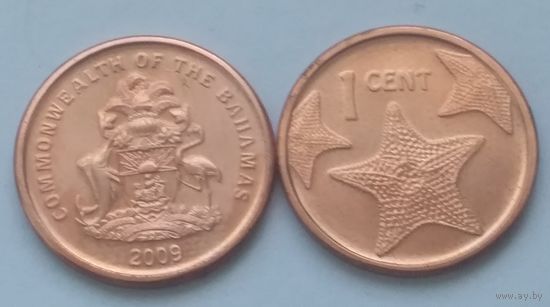 Багамские острова 1 цент 2009 года.Из ролла.