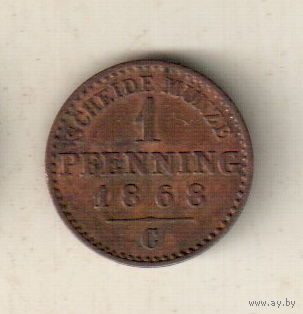 Пруссия 1 пфенниг 1868