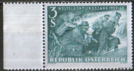 Полная серия из 1 марки 1960г. Австрия "Всемирный год беженцев" MNH