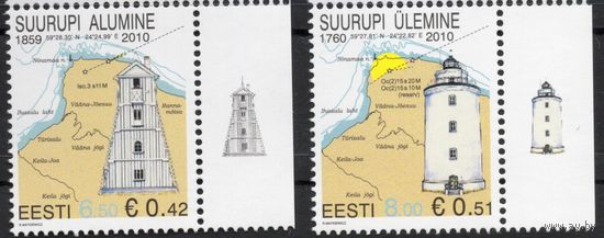 Эстония 2010. Маяки Суурупи. Карта. 2 марки (422)