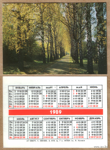 Календарь Природа (08879) 1989