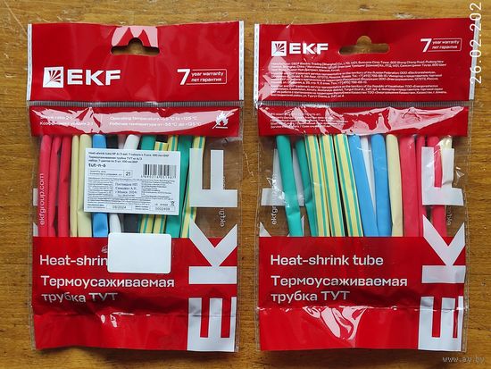 Термоусадочная трубка ТУТ-6/3, 7 цветов по 3шт 10см, EKF