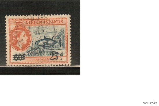 Виргинские острова-1962(Мих.132) , гаш. , Морская  Фауна,   Рыбы, Надп.