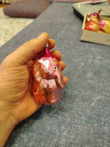 Все лоты с 1 Рубля. Елочная игрушка СССР. Слон, Слоник. Из набора "Цирк"