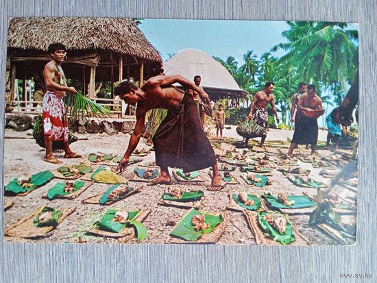 Этнография. О-в Самоа. Приготовления к традиционному празднику