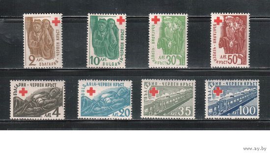 Болгария-1947, (Мих.582-589),  **    , Война, Красный Крест (полная серия)