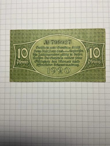 10 пфенигов (нотгельды) г. Германия.-2012