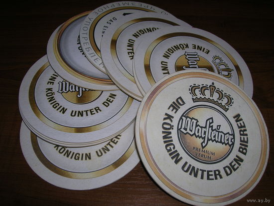 Бирдекли. Пивные подставки. Warsteiner. Без повторов. 15 штук. Одним лотом