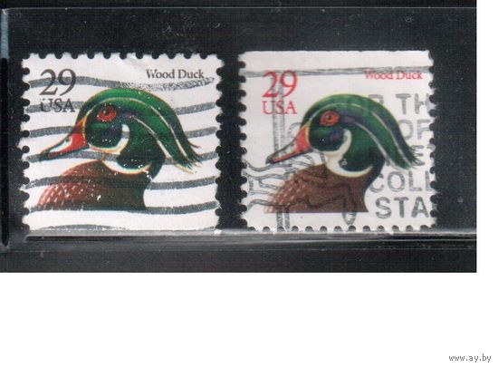 США-1991, (Мих.2127-2128), гаш. , Стандарт, Птицы,(полная серия)
