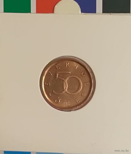 Швеция 50 эре 2009 в холдере