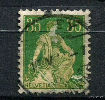 Швейцария - 1908/1940 - Гельвеция 35C - [Mi.105x] - 1 марка. Гашеная.  (Лот 96CB)