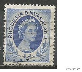 Родезия и Ньясаленд. Королева Елизавета II. 1954г. Mi#2.