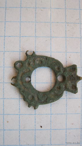 Древняя привеска, серьга. Бронза.