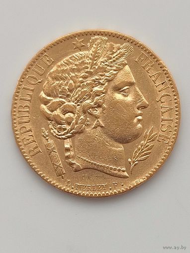 20 франков Церера 1849г. Редкая.
