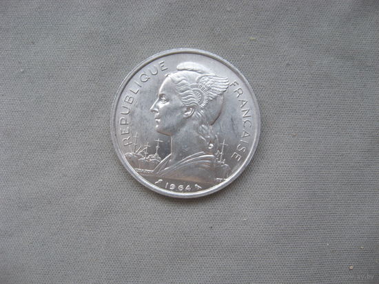 Коморские острова 5 франков 1964 год Заморская территория Франции (1947-1975)