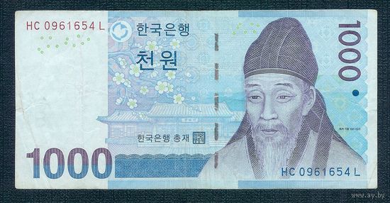 Южная Корея 1000 вон 2007 год.