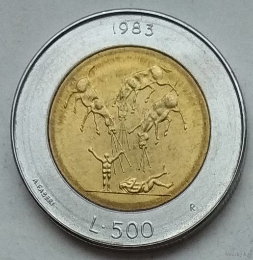 Сан-Марино 500 лир 1983 г. Ядерная угроза. В холдере