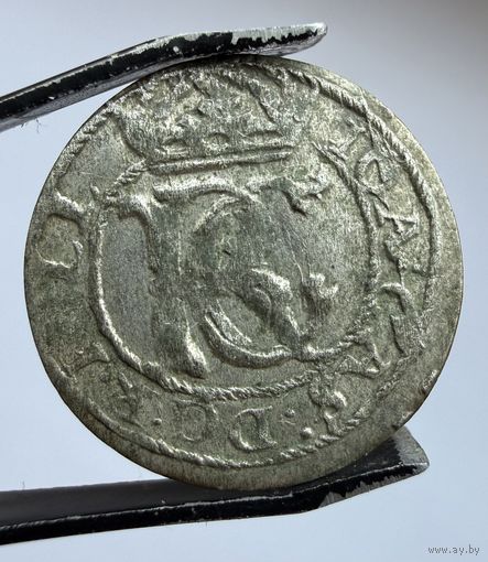 Литовский шеляг Яна Казимира.Сохран!