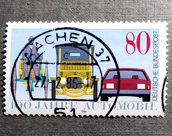 Марка Германия 1986 год 100 лет автомобилю
