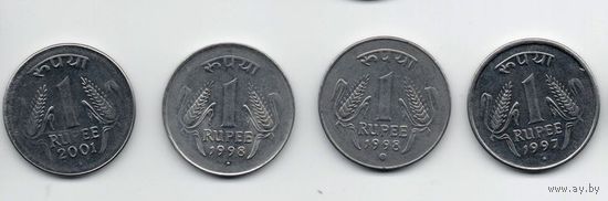 РЕСПУБЛИКА ИНДИЯ 1 РУПИЯ. ПОГОДОВКА. Цена за одну монету.