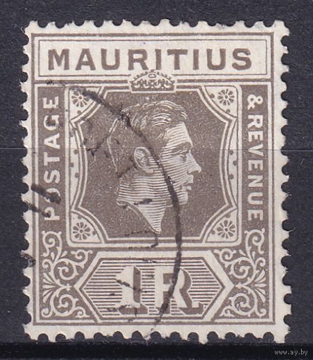 48.BrKM. Великобритания. Колонии. Маврикий. Георг VI. Стандарт. 1R. 1938 г. Mi.#211A.