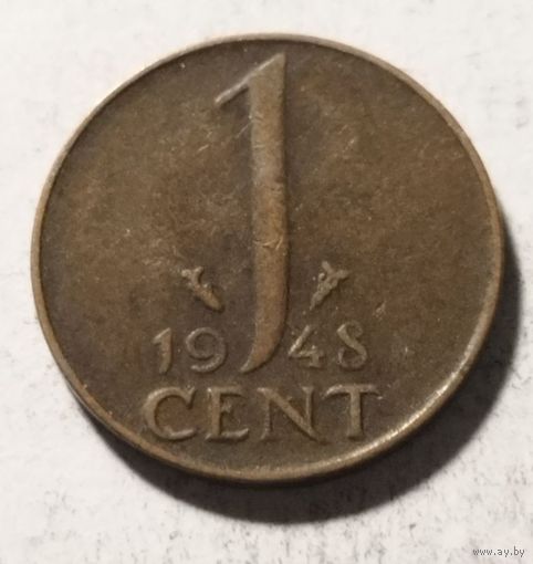 Нидерланды 1 цент 1948 Единственный год чеканки