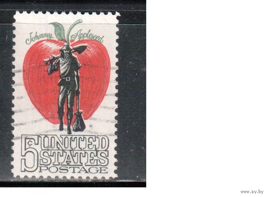 США-1966, (Мих. 908) , гаш. , Фольклор, Яблоко (одиночка),
