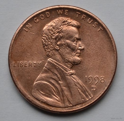 США, 1 цент 1998 г. D