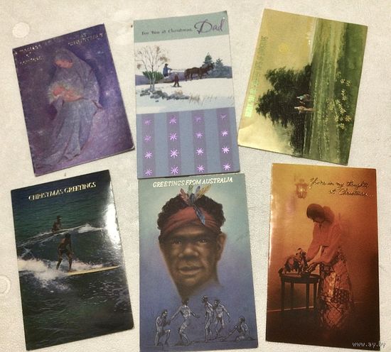 Открытки винтажные Австралия Рождество ТОРГ