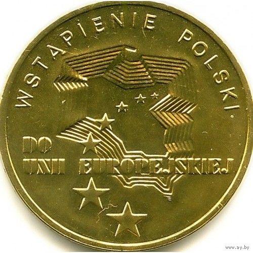Польша 2 злотых, 2004 Присоединение Польши к Европейскому Союзу UNC