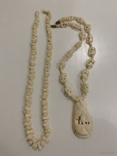 Бусы колье кость