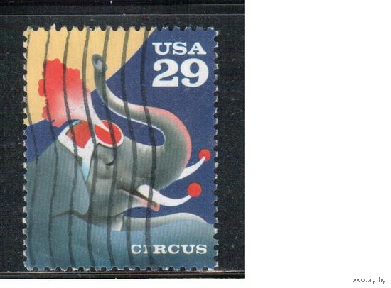 США-1993, (Мих.2351) ,  гаш., Цирк, Слон