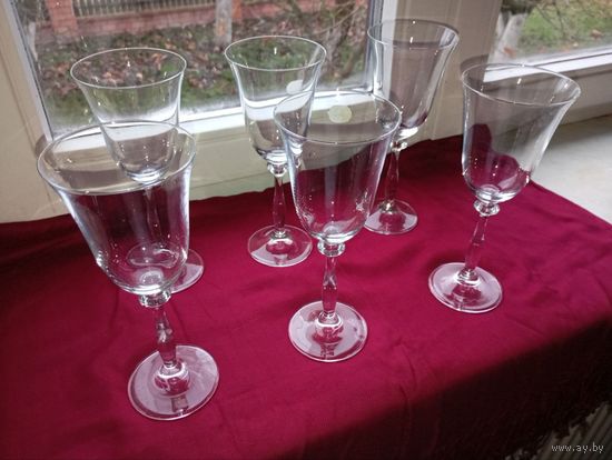 Набор винных бокалов чешское стекло 6 шт