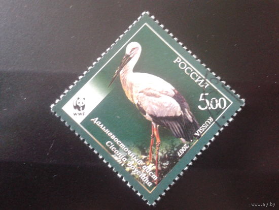 Россия 2007 аист WWF с клеем без наклейки