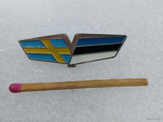 Знак-фрачник. Флаги Швеции и Эстонии. тяжёлый