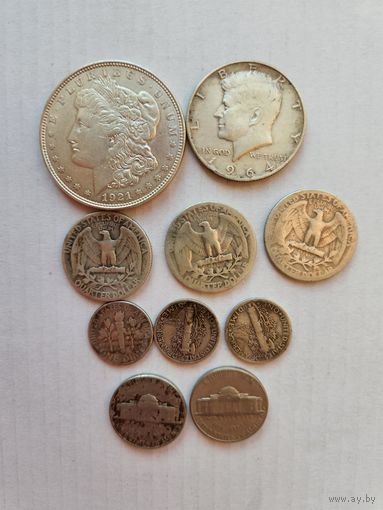 Сборный лот из 10 монет США