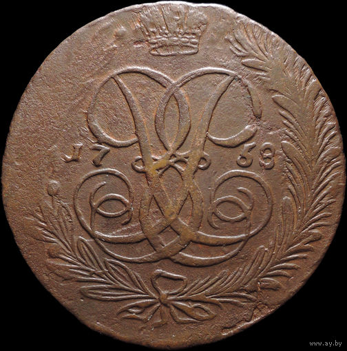 5 копеек 1758, Отличная! С 1 Рубля! Смотрите другие лоты!