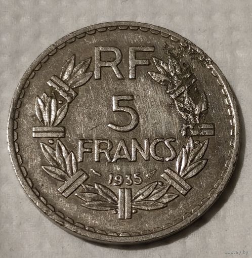 Франция 5 франков, 1935 (14-2-13)