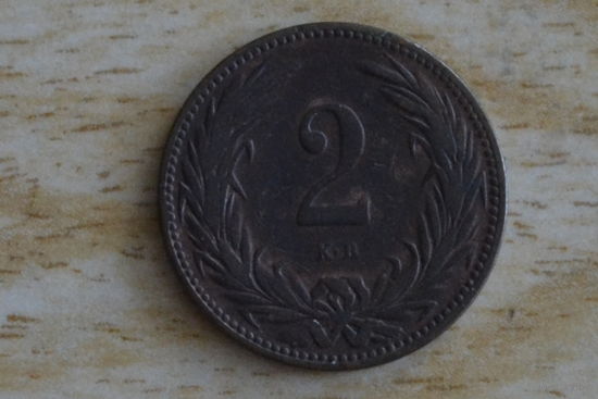 Венгрия 2 филлера 1894 с 1 руб