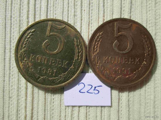 5 копеек 1981 и 1991 лет