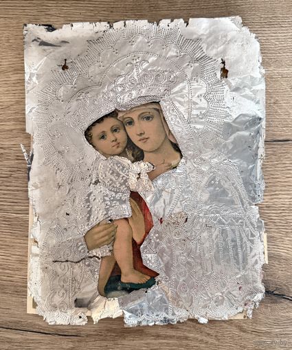 Икона литография Божьей Матери