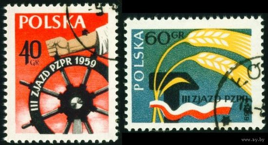 Съезд объединенной польской рабочей партии Польша 1959 год 2 марки