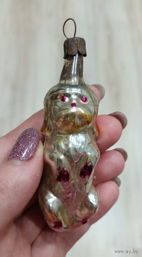Елочные игрушки, стекло, собака Манюня