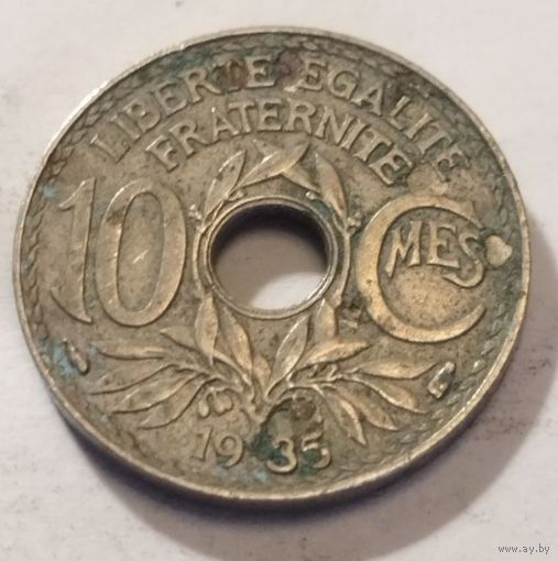 Франция 10 сантим 1935