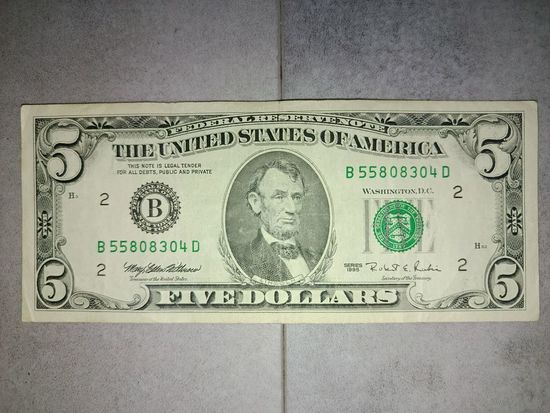 5 долларов США, 1995г.