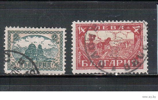 Болгария-1925, (Мих.190-191),   гаш.  , Стандарт, Церковь А Невского, Крестьяне (полная серия)(2)