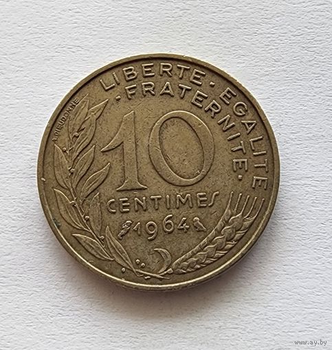 Франция 10 сантимов, 1964