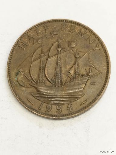 Великобритания 1/2 пенни 1954