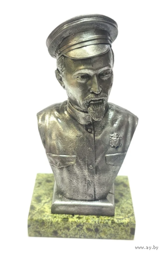 Бюст Ф.Э. Дзержинский Олово/Змеевик